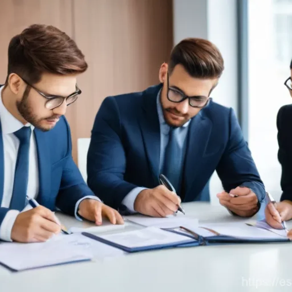 수출입 계약의 분쟁 해결 사례 - **Prompt 1: Meticulous Contract Drafting for Business Protection**
"A group of diverse business ...