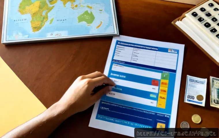 국제무역사 시험 대비 모의고사 - Photorealistic study scene for international trade certification mock exam preparation, Spanish-spea...